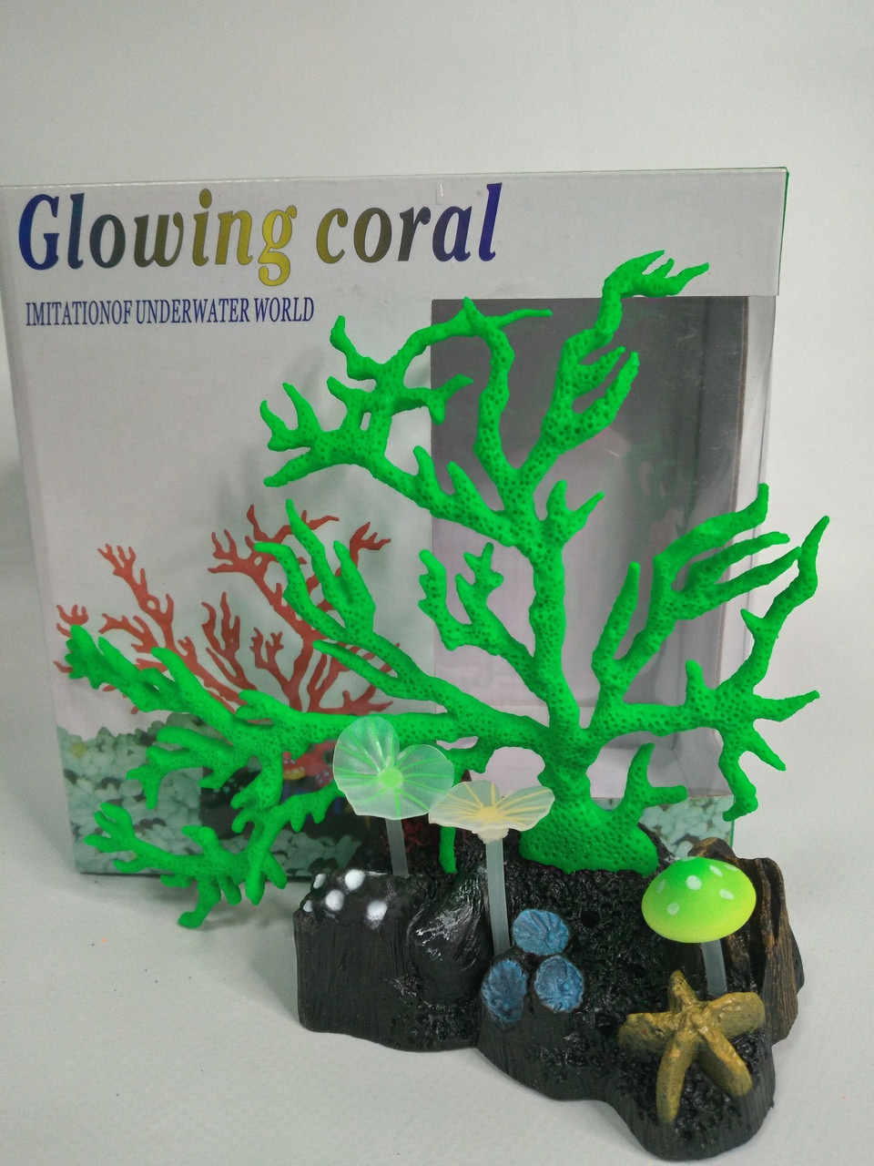 Светящийся коралл AM0015G,зеленый 16,5*16,5см. - фото 1 - id-p148145407