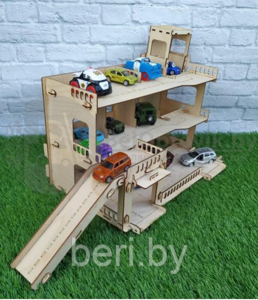 ТР-20 Конструктор деревянный Парковка для детских машинок Polly, сборка без клея, 142 детали - фото 8 - id-p148158778