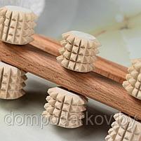 Массажер деревянный "Роликовый ", 6 роликов, 15 см, фото 5