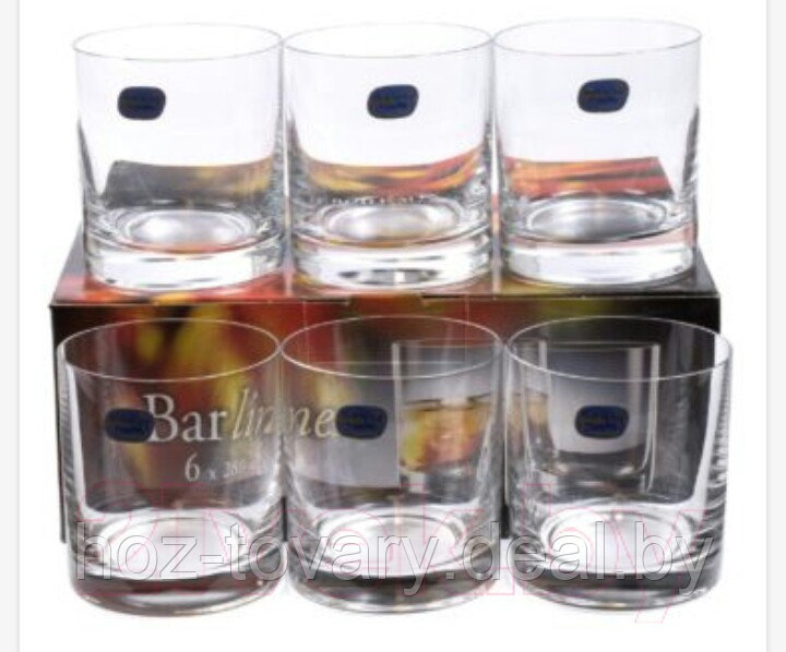 Bohemia BARLINE 25089/280 - Набор чешских стаканов для виски 6 шт. по 280 мл - фото 1 - id-p126629110