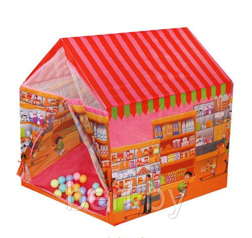 J1030 Детская игровая палатка "Магазин", с шариками, палатка-домик, размер 85х66х95 см - фото 2 - id-p148161537