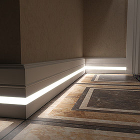 Плинтус напольный для светодиодной подсветки МДФ PN 120 LED