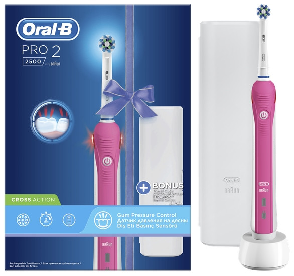 Электрическая зубная щетка Oral-B PRO 2 2500 pink (D501.513.2X)