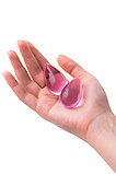 Вагинальные шарики Sexus Glass, стекло, розовые, 2,7 см, фото 4