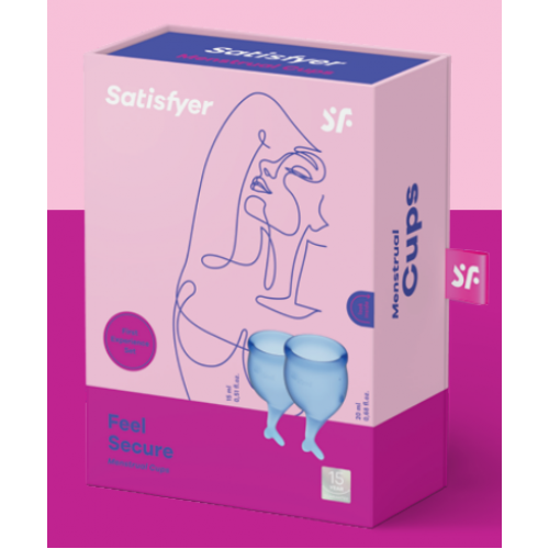 Менструальные чаши Satisfyer Feel Secure, синий - фото 2 - id-p133082032