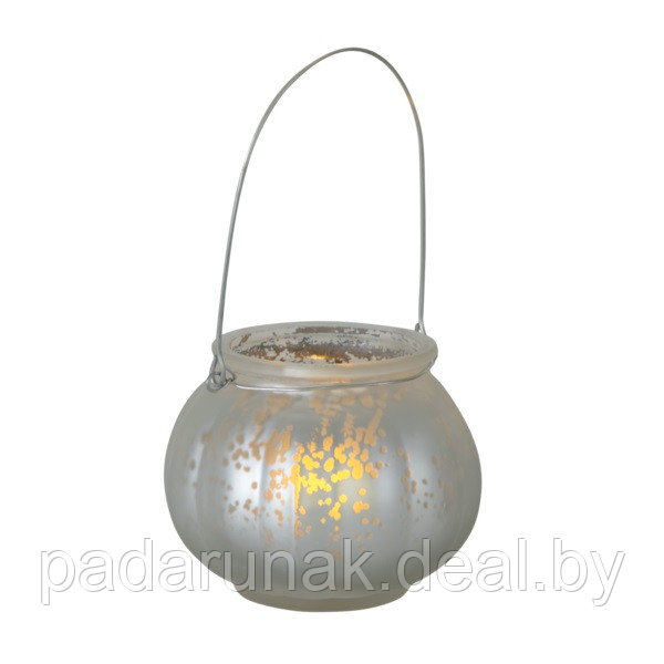Свеча LED Фонарь GLASS JAR LANTERN серебряный - фото 1 - id-p148177787