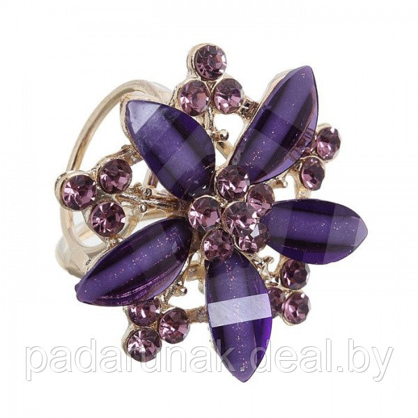 Кольцо для платка "Цветок" магнолия, цвет фиолетовый в золоте 1353797 - фото 1 - id-p148177808
