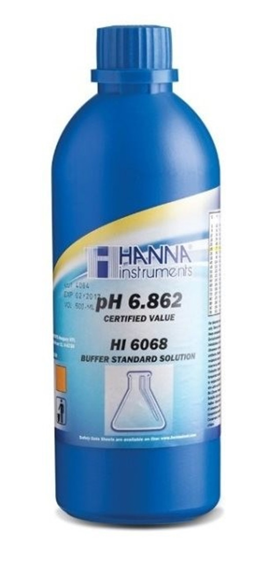 HI 6068 HANNA Раствор для калибровки pH 6.862, 500 мл - фото 1 - id-p147433565