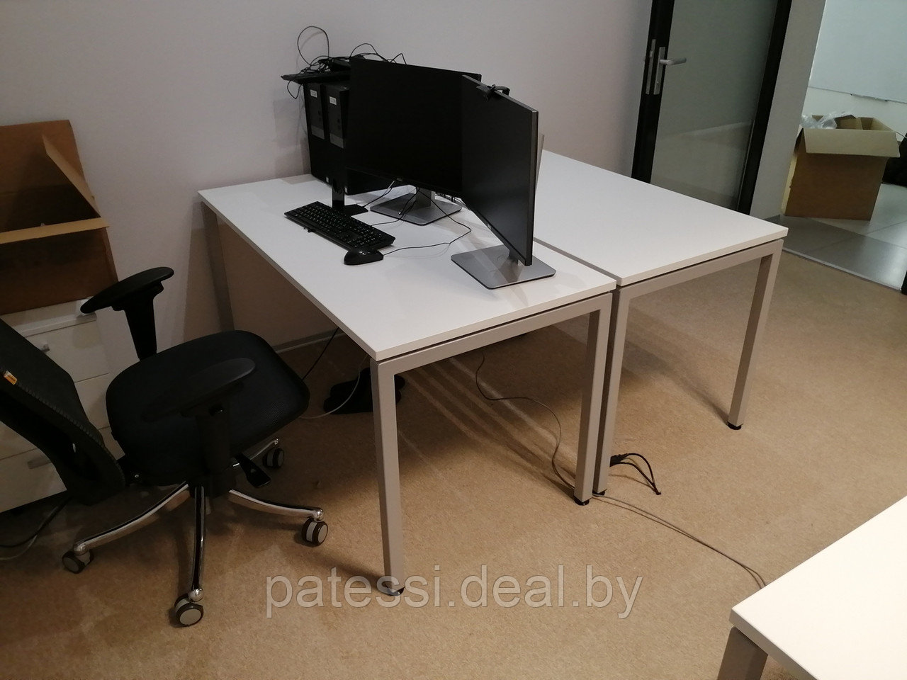 Комплект офисной мебели на два рабочих места. Столы на металлокаркасе - фото 1 - id-p148178827