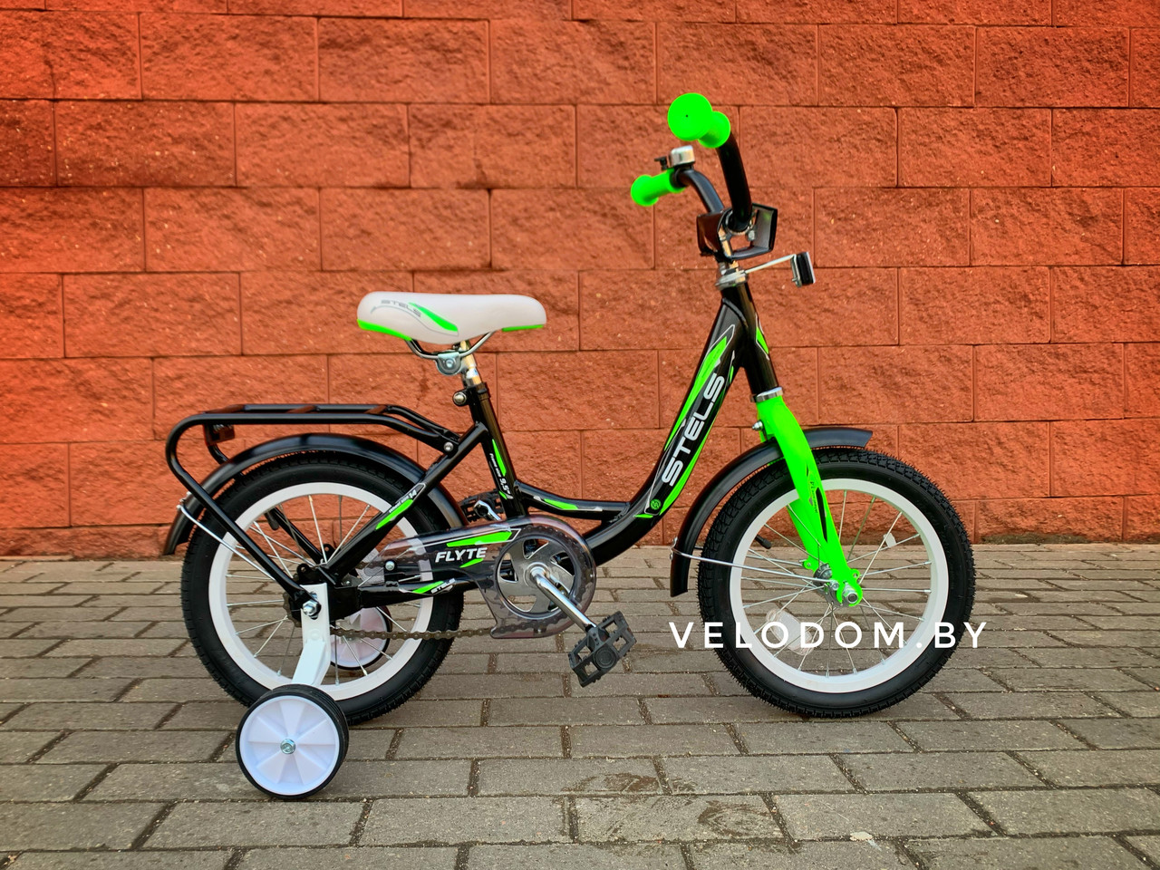 Велосипед детский Stels Flyte 14" Z011 черный/зеленый - фото 3 - id-p148178932