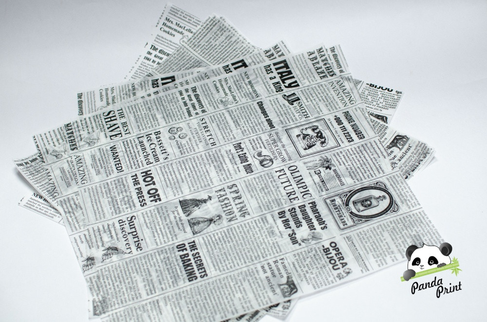 Оберточная бумага "Газета" с парафином белая 30г 390х390 мм, 100 л - фото 2 - id-p148229144