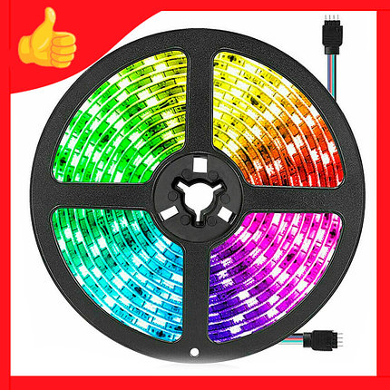 Водонепроницаемая светодиодная LED лента 5 м RGB SMD5050 с контроллером, пультом управления и блоком питания, фото 2