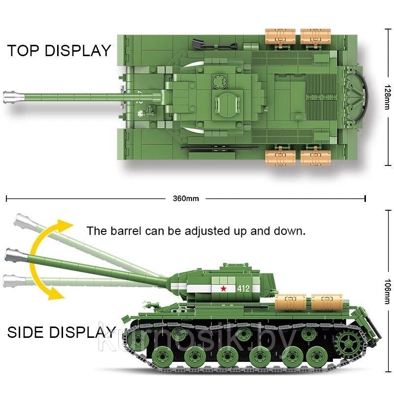 Конструктор Quan Guan Военный танк "Тяжелый танк ИС-2 IS-2M" 1068 деталей (арт.100062) - фото 3 - id-p148236938