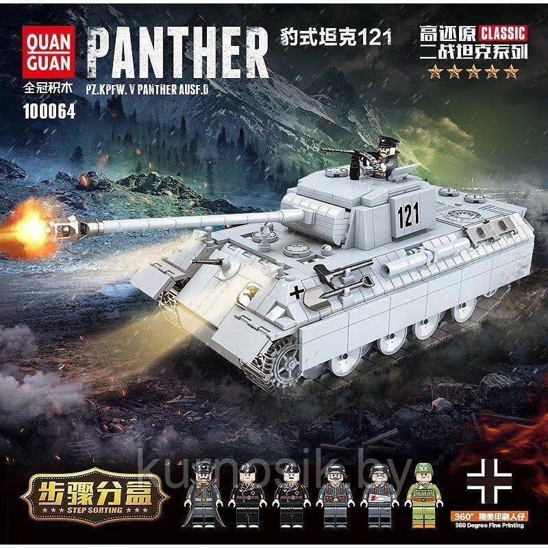Конструктор 100064 Quan Guan Classic Военный танк "Танк Пантера Panther", 990 деталей - фото 3 - id-p148240512
