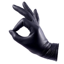 Перчатки чёрные нитриловые L,M  по 100 шт.
