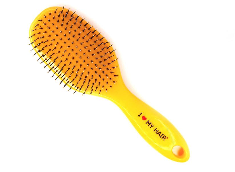 Парикмахерская щетка I LOVE MY HAIR 1502 желтая глянцевая