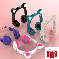 ZW-028 Беспроводные детские наушники HomeStore bluetooth Cat Ear, со светящимися ушками