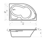 Акриловая ванна Lavinia Boho Grance Hill 370317PR / 170*105 см (правая; с мягким силиконовым подголовником, фото 4