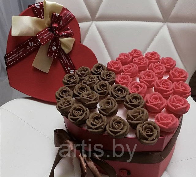 Шоколадные розы в коробках "Шоколадное сердце" (ручная работа). - фото 6 - id-p144796311