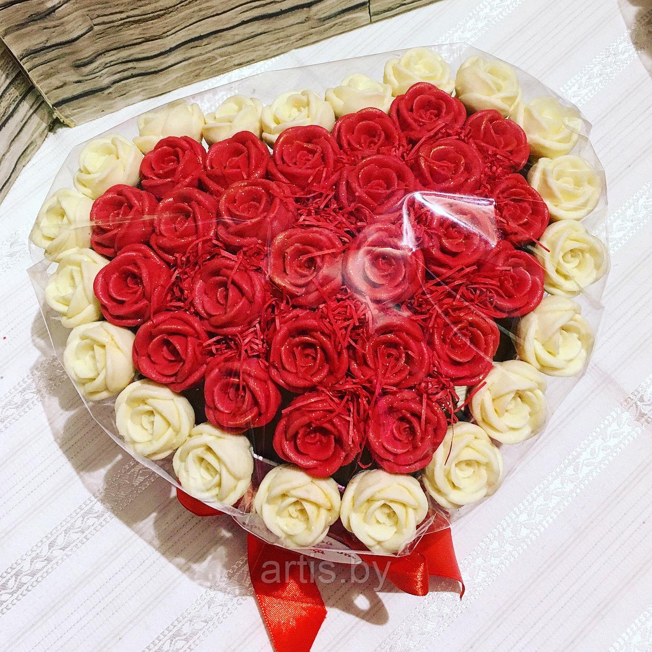 Шоколадные розы в коробках "Шоколадное сердце" (ручная работа). - фото 7 - id-p144796311