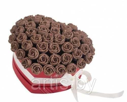 Шоколадные розы в коробках "Шоколадное сердце" (ручная работа). - фото 9 - id-p144796311