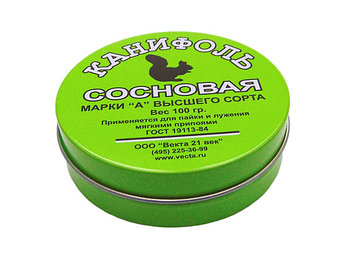 Канифоль "А" (100г), жестяная банка (Векта)