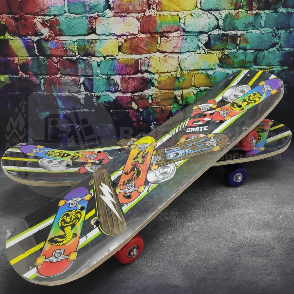 Детский скейтборд, размер 60x15см, пластиковые колеса 45мм Акула - фото 3 - id-p148282169