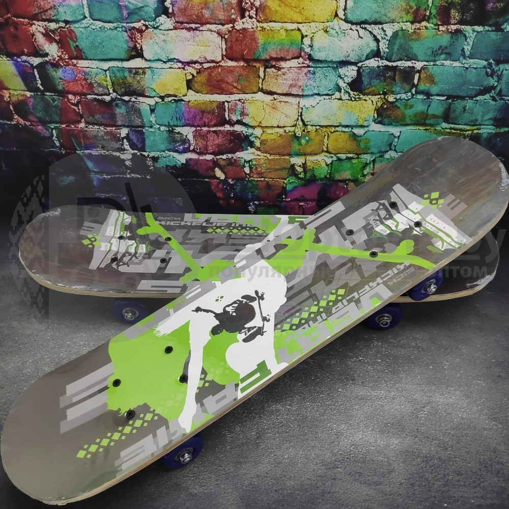 Детский скейтборд, размер 60x15см, пластиковые колеса 45мм Акула - фото 5 - id-p148282169