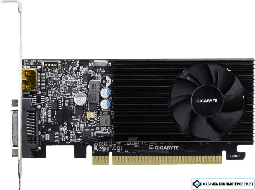 Видеокарта Gigabyte GeForce GT 1030 Low Profile 2GB DDR4 GV-N1030D4-2GL - фото 1 - id-p148289507