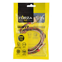 FORZA Кабель для зарядки Жар Птица Micro USB, 1м, 1.5А, кожаная оплётка, 4 цвета, пакет