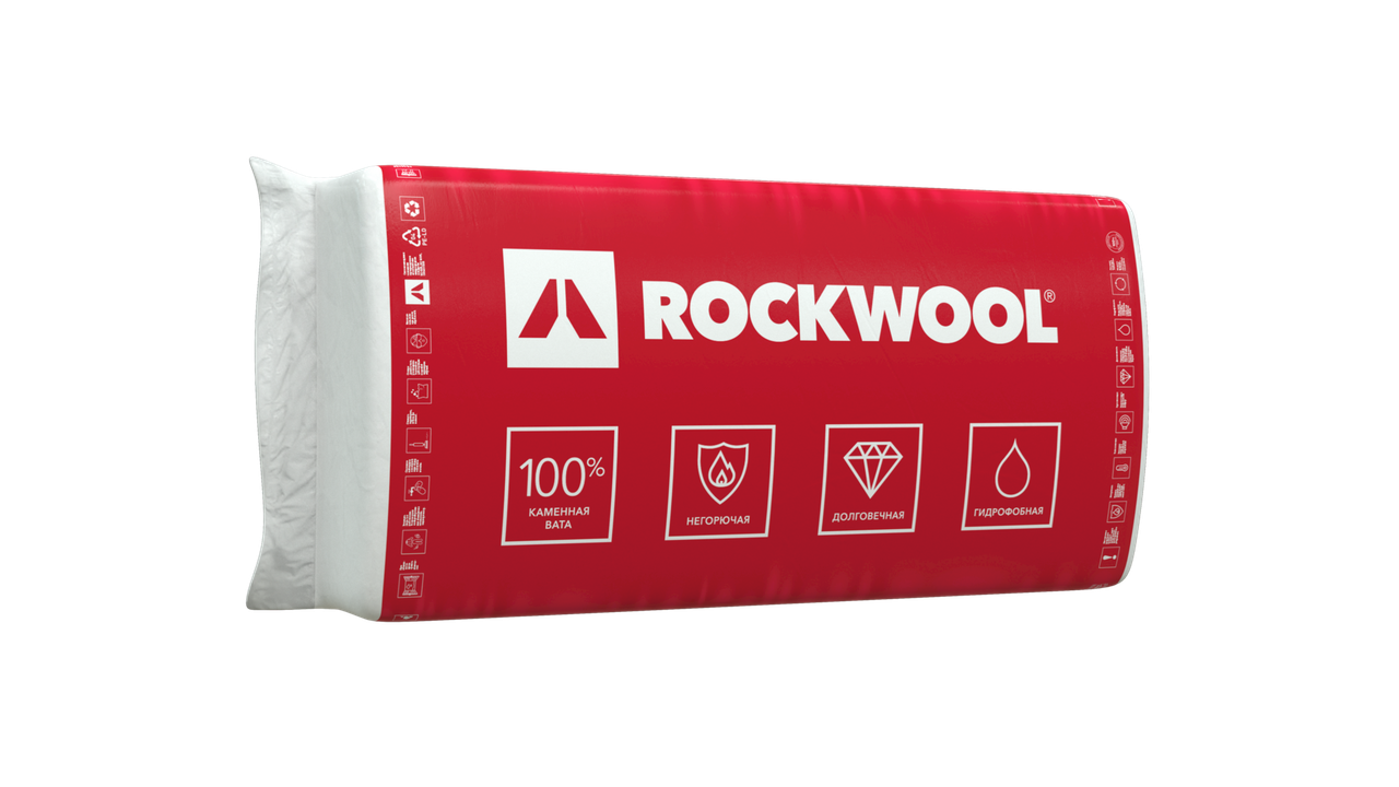 Теплоизоляция ROCKWOOL Каркас Баттс 50х600х1000 (7,2 м2/уп.) Плотность 37 кг/м³ - фото 1 - id-p148293689