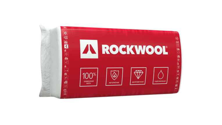 Теплоизоляция ROCKWOOL Каркас Баттс 50х600х1000 (7,2 м2/уп.) Плотность 37 кг/м³, фото 2