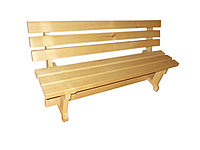 Деревянная скамейка со спинкой для бани