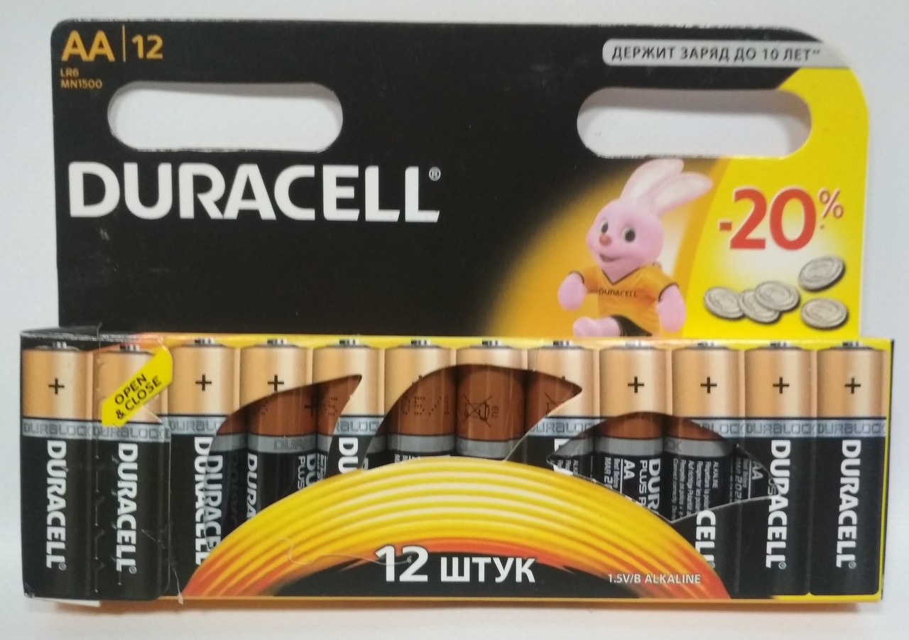 Батарейки Duracell original AA 12шт. - фото 1 - id-p148310215