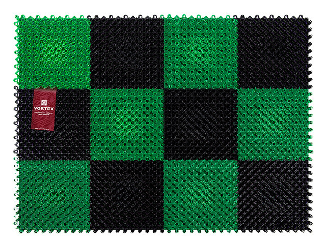 Коврик придверный, 42х56 см, "Травка", черно-зеленый, VORTEX (ВОРТЕКС)