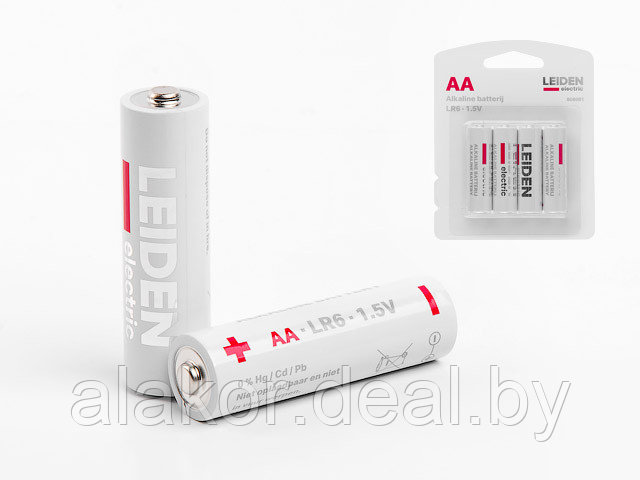 Батарейка LEIDEN ELECTRIC AA LR6 1,5V alkaline 4шт./уп. - фото 1 - id-p148354293