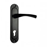 Ручка дверная на планке A45-85 черная (Lockit) для замка врезного 7500-25 MN. Ручка для калитки, фото 4