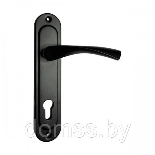 Ручка дверная на планке A45-85 черная (Lockit) для замка врезного 7500-25 MN. Ручка для калитки - фото 4 - id-p148352240