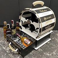 Мини-бар бочка «Whisky Exlusive» 5 стаканов и 12 камней для виски