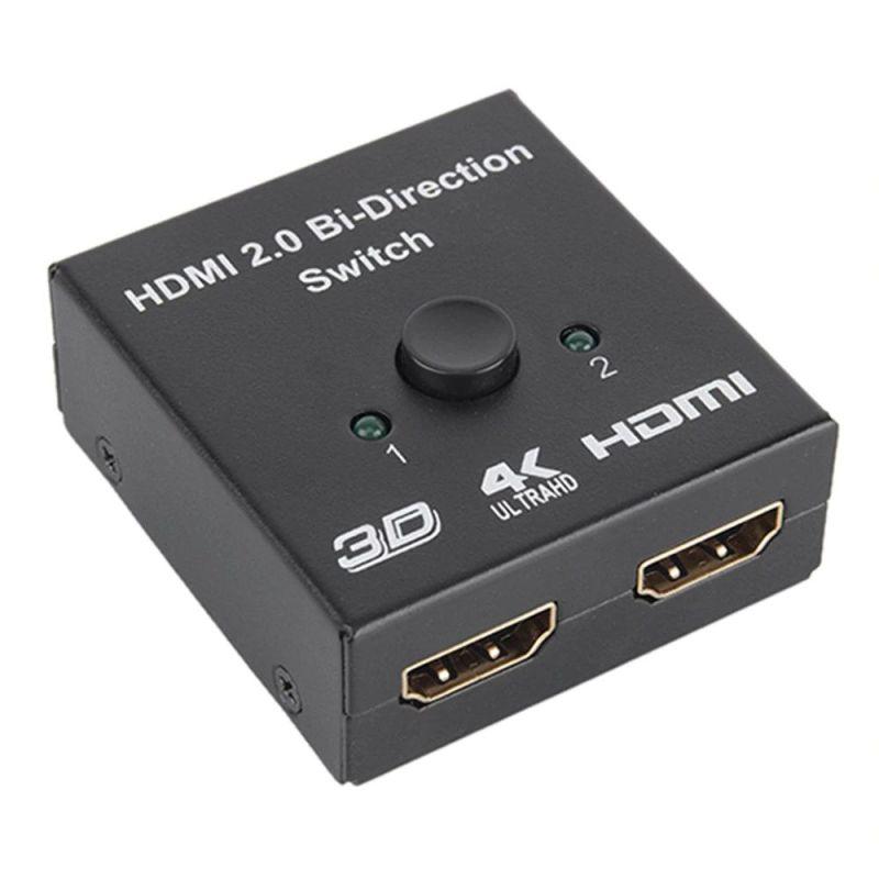 Адаптер - свитч - сплиттер 2in1 HDMI 2.0, 4K 3D, пассивный, черный 555568