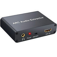 Адаптер - переходник HDMI (ARC) - оптика (Toslink/SPDIF), RCA, jack 3.5mm (AUX), черный 555596, фото 1