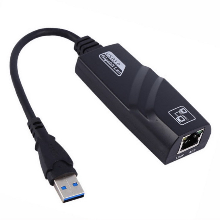 Адаптер - переходник USB3.0 - RJ45 (LAN) до 1000 Мбит/с, черный 555614