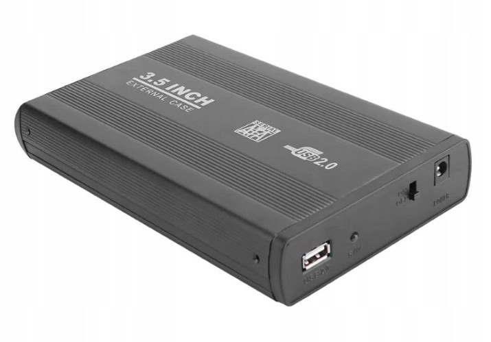 Внешний корпус - бокс SATA - USB2.0 для жесткого диска SSD/HDD 3.5”, алюминий, черный 555649