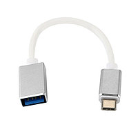 Адаптер - переходник OTG USB3.1 Type-C - USB3.0, пласт. кабель, серебро-графит 555655, фото 1