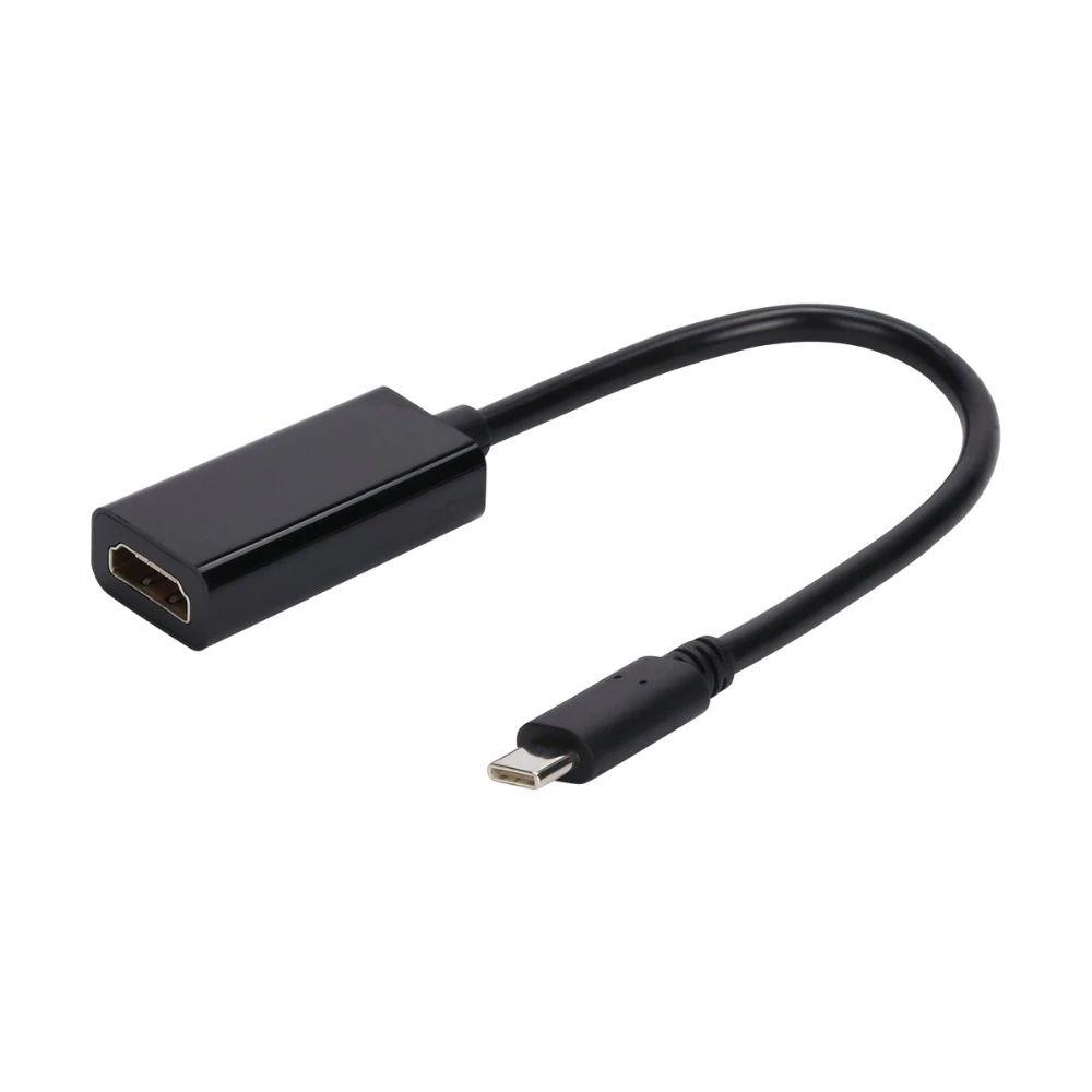 Адаптер - переходник USB3.1 Type-C - HDMI, пластик, черный 555691