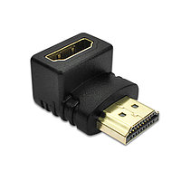 Адаптер - переходник HDMI - HDMI угол 90 градусов, внутренний HDMI, папа-мама, черный 555714