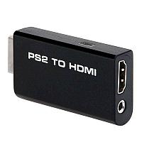 Адаптер - переходник PS2 - HDMI + jack 3.5mm (AUX), черный 555716
