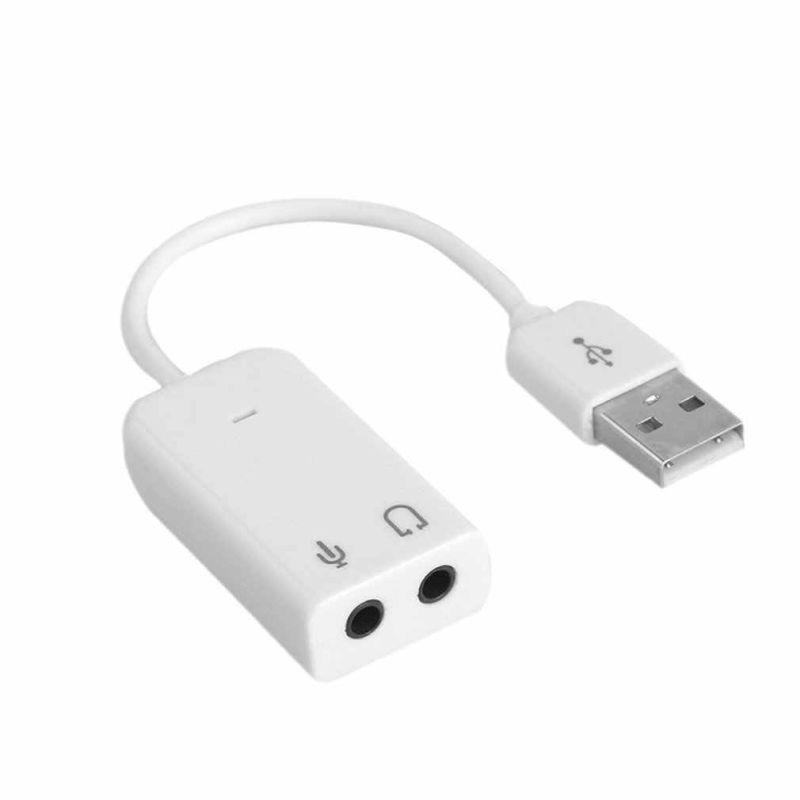 Звуковой адаптер - внешняя звуковая карта USB 3D 2.1/7.1-канальная, кабель, белый 555736