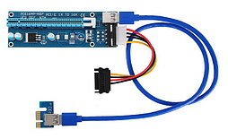 Райзер / Riser USB3.0 PCI-E 1X на 16X, MOLEX (ver.007) 555780