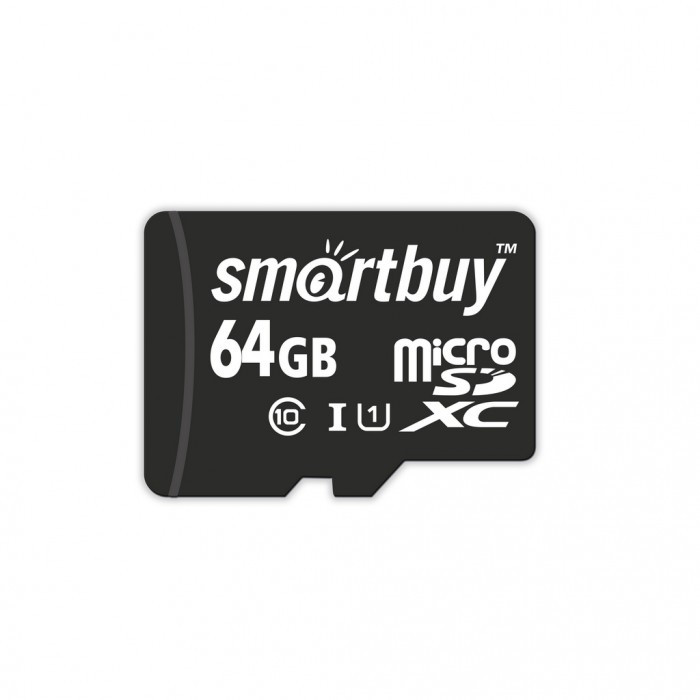 Карта памяти MicroSDXC 64Gb SmartBuy (SB64GBSDCL10-01), класс 10, SD-адаптер 555298